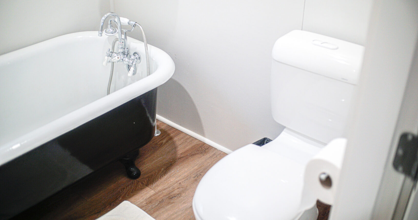 Toilet and Clawfoot Tub